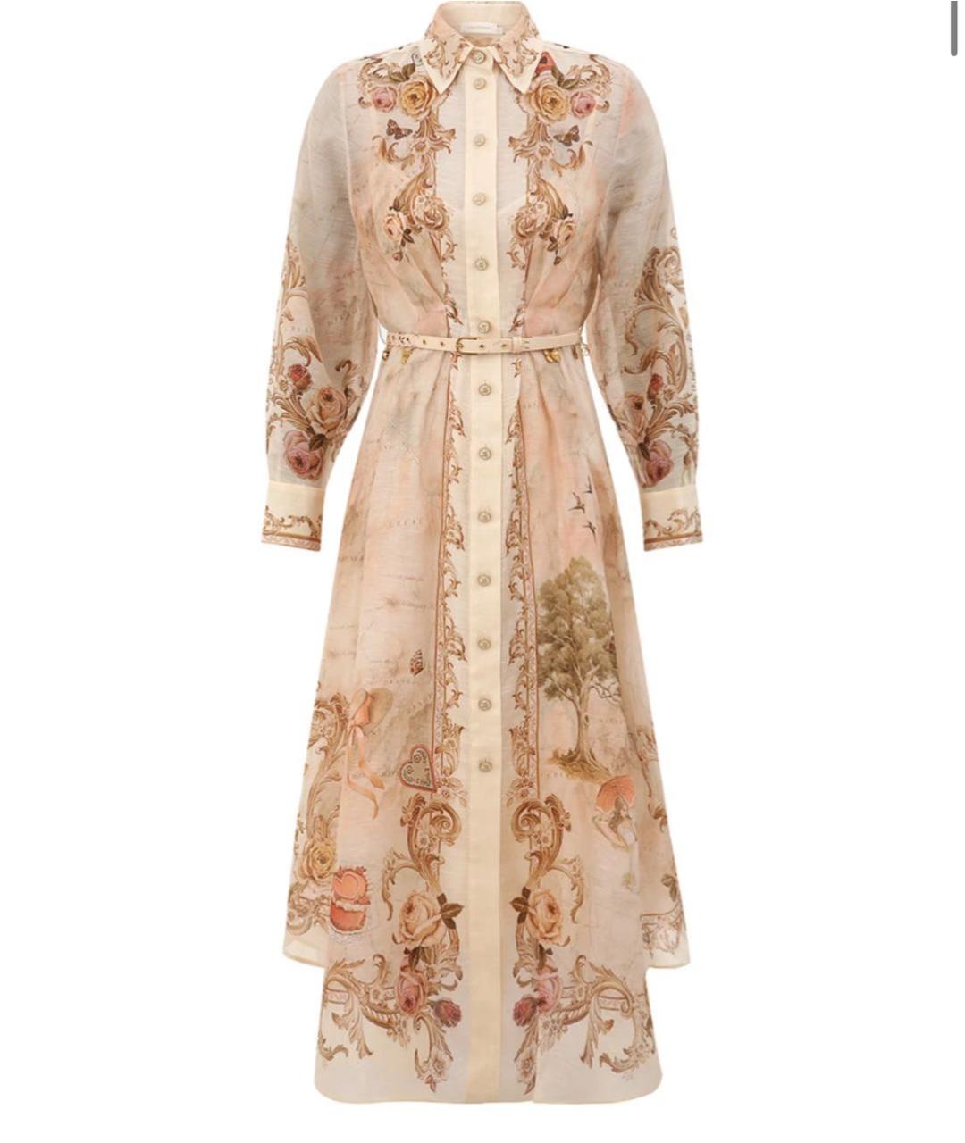 ZIMMERMANN Бежевое хлопковое коктейльное платье, фото 8