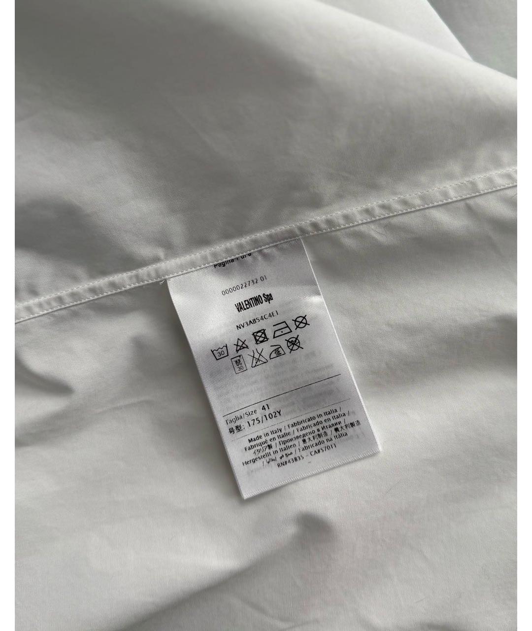 VALENTINO Белая хлопковая кэжуал рубашка, фото 6