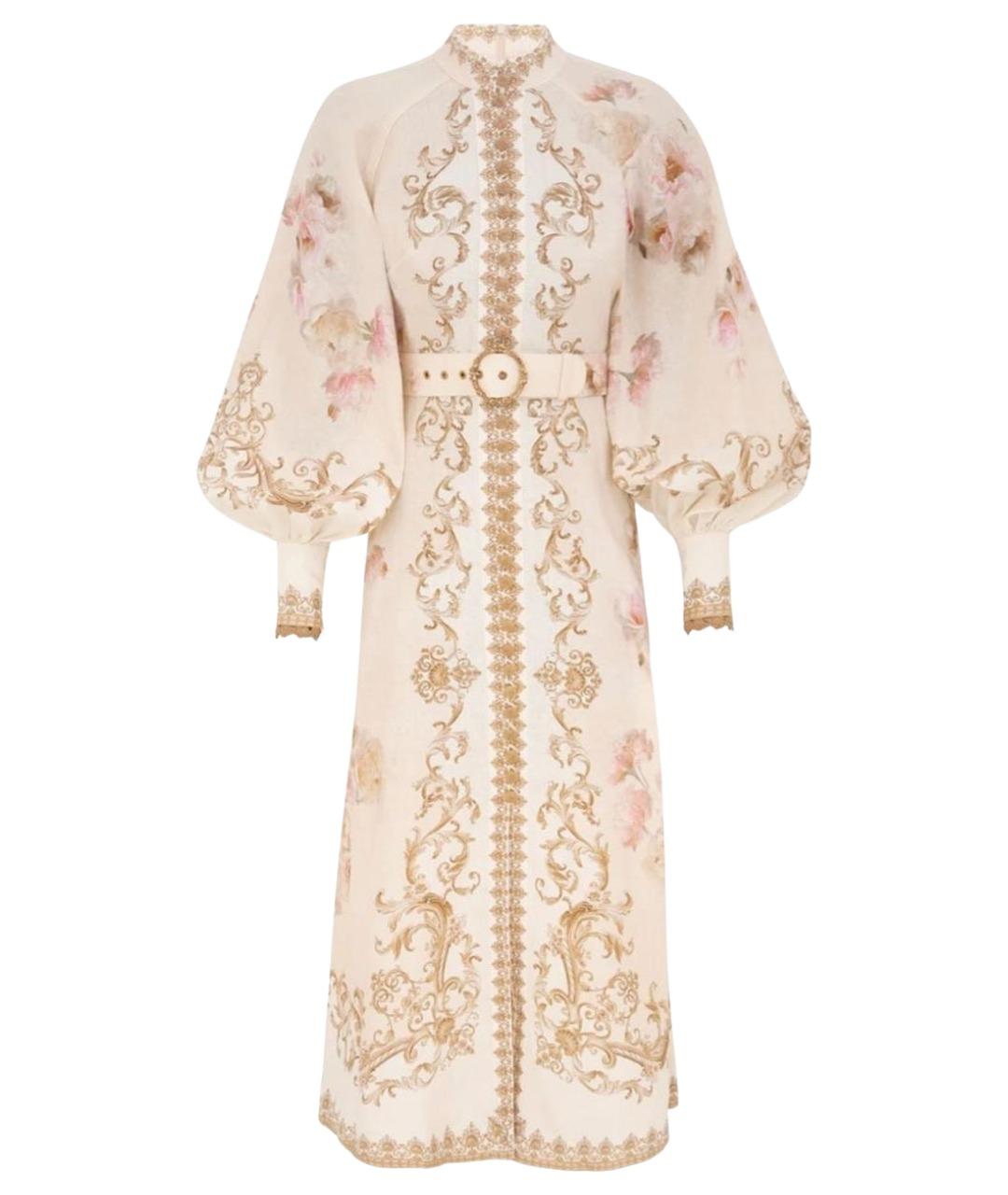 ZIMMERMANN Бежевое льняное вечернее платье, фото 1