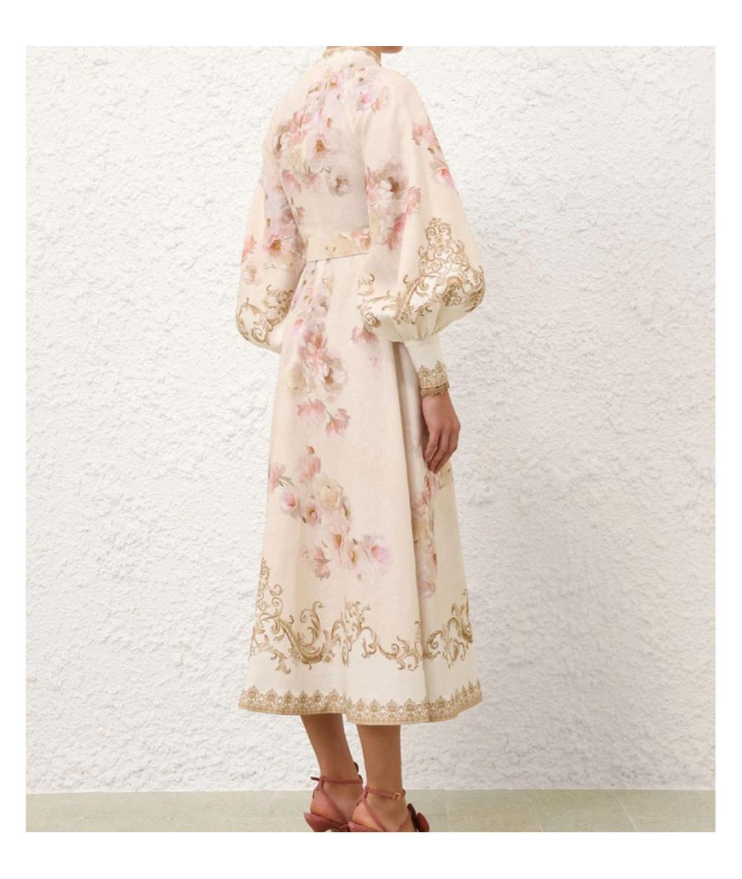 ZIMMERMANN Бежевое льняное вечернее платье, фото 4