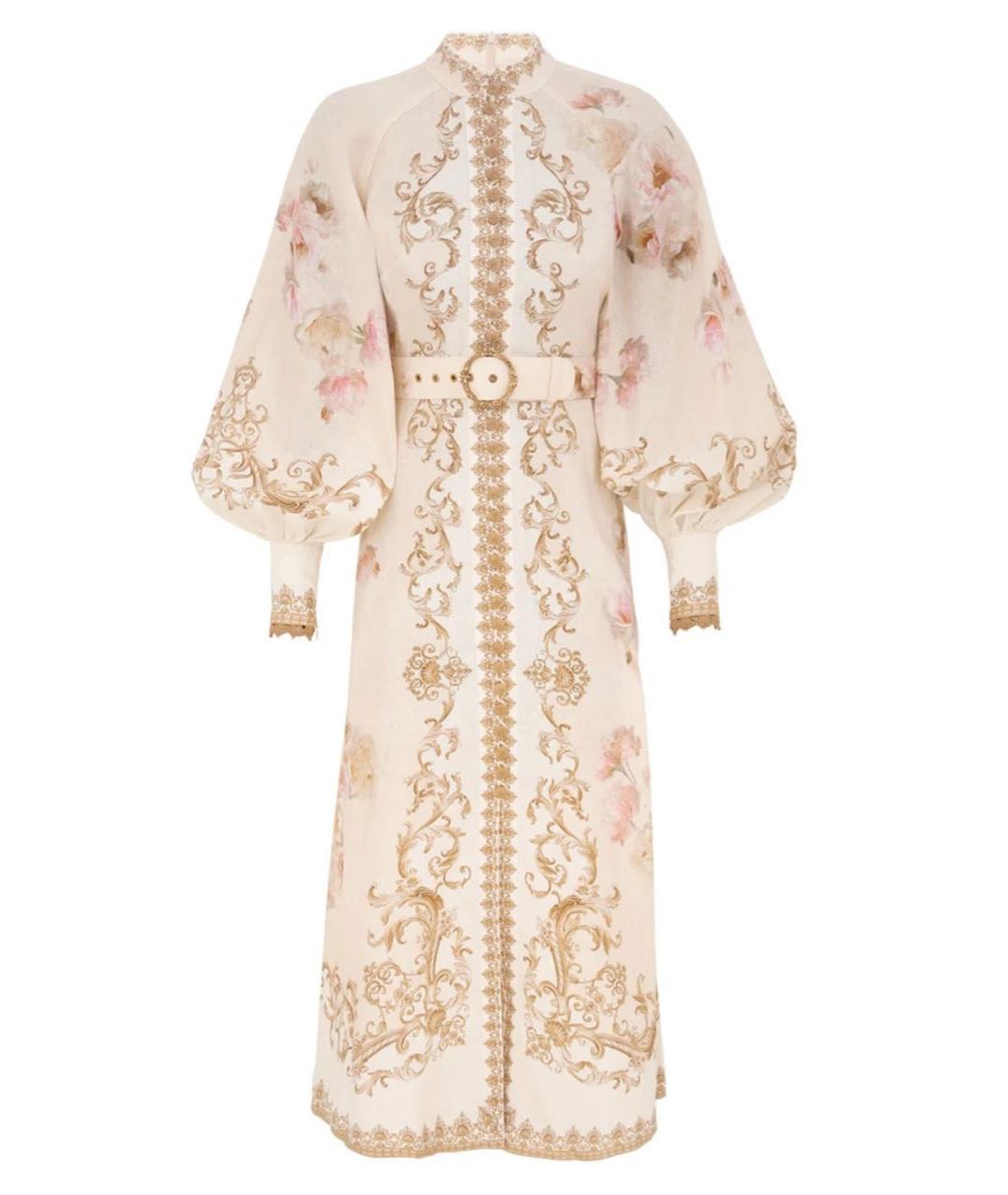 ZIMMERMANN Бежевое льняное вечернее платье, фото 8