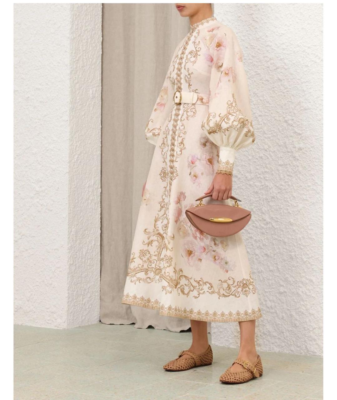 ZIMMERMANN Бежевое льняное вечернее платье, фото 7