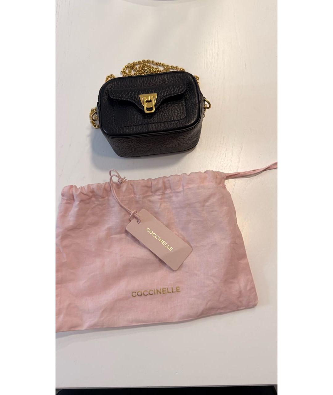 COCCINELLE Черная кожаная сумка через плечо, фото 8