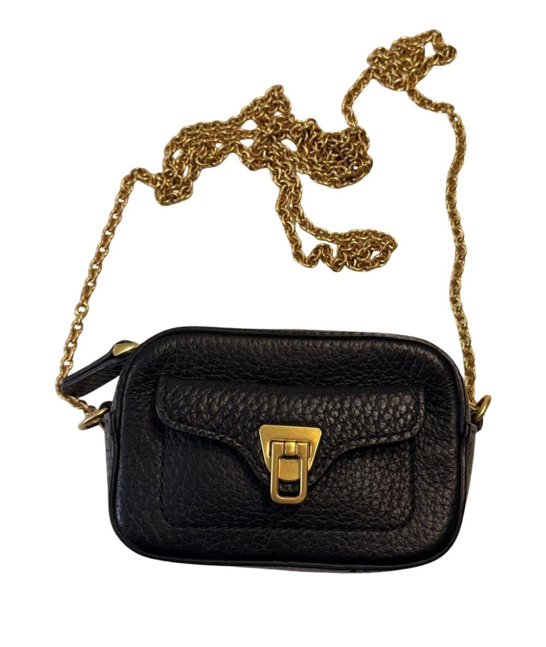 COCCINELLE Черная кожаная сумка через плечо, фото 1