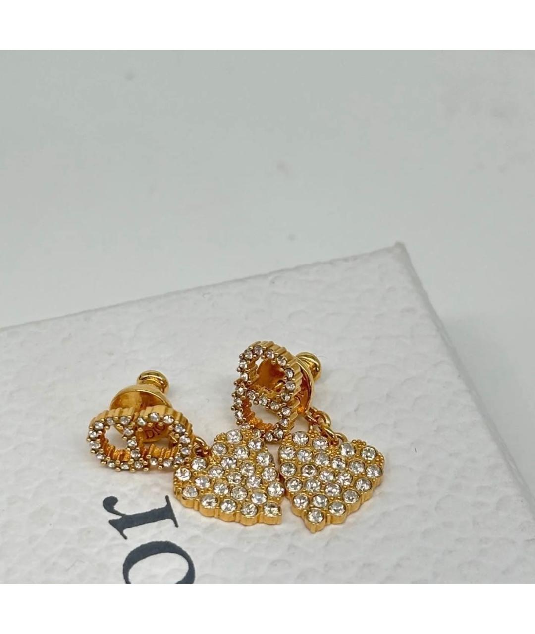 CHRISTIAN DIOR Золотые металлические серьги, фото 3