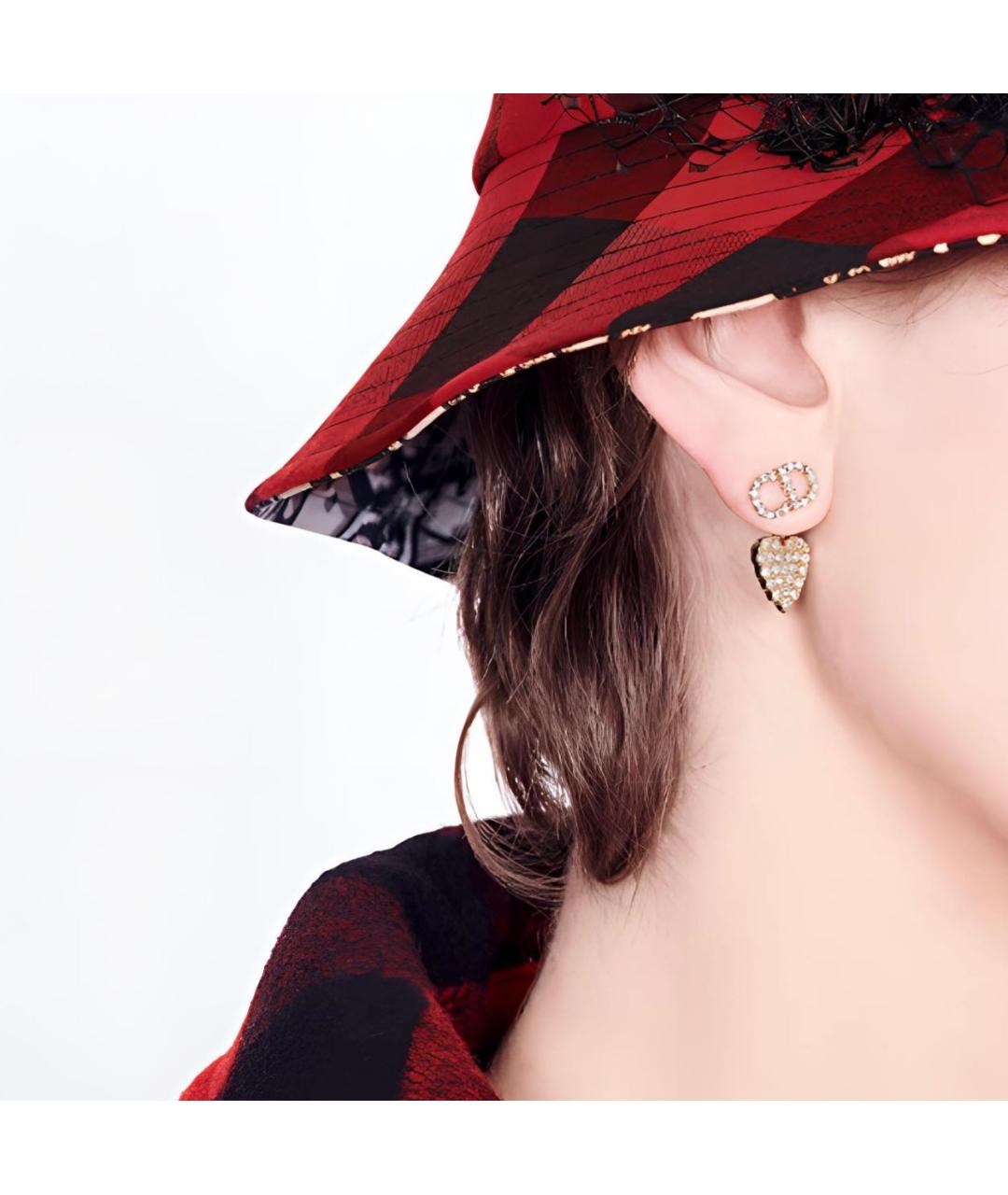 CHRISTIAN DIOR Золотые металлические серьги, фото 4