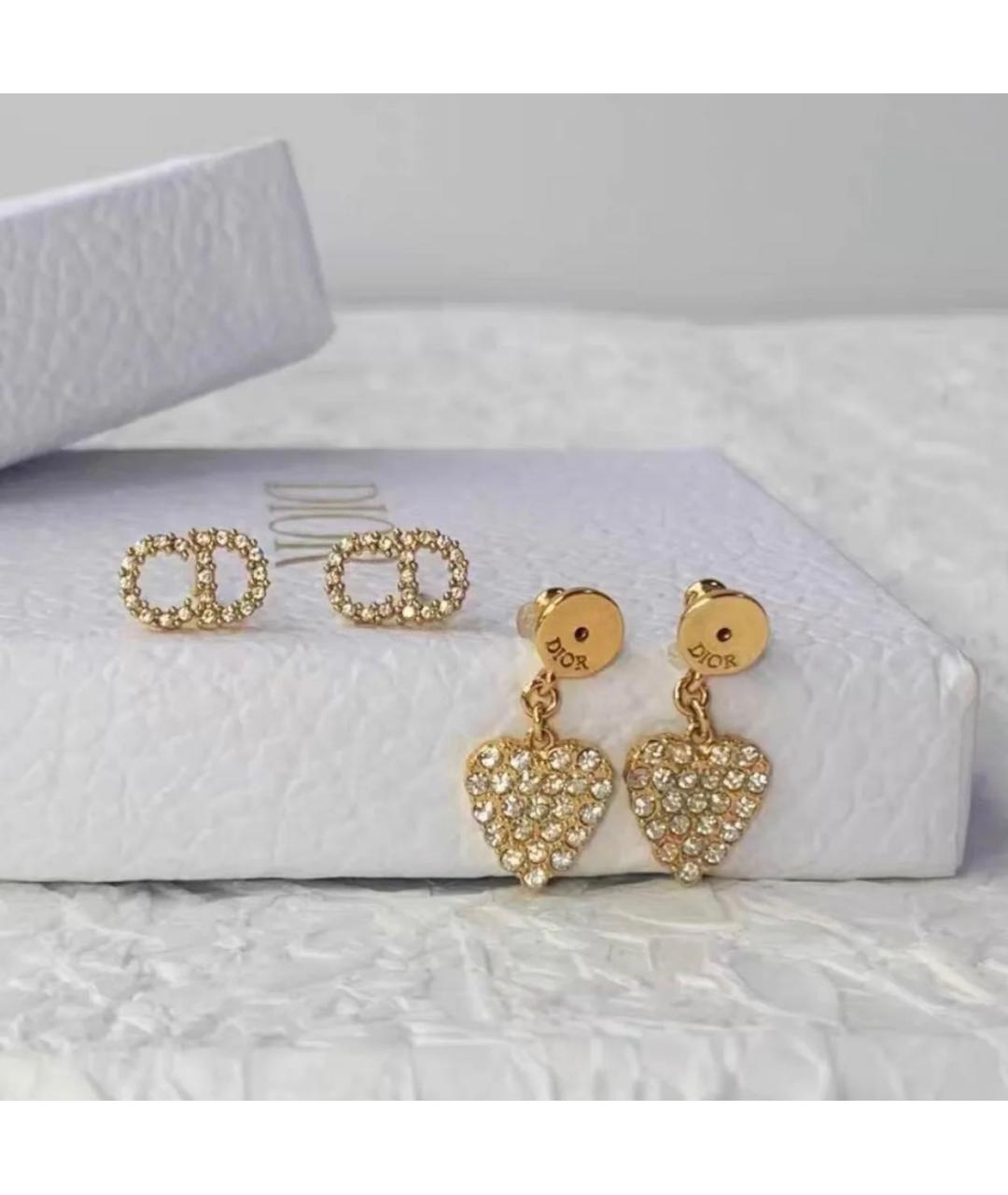CHRISTIAN DIOR Золотые металлические серьги, фото 5