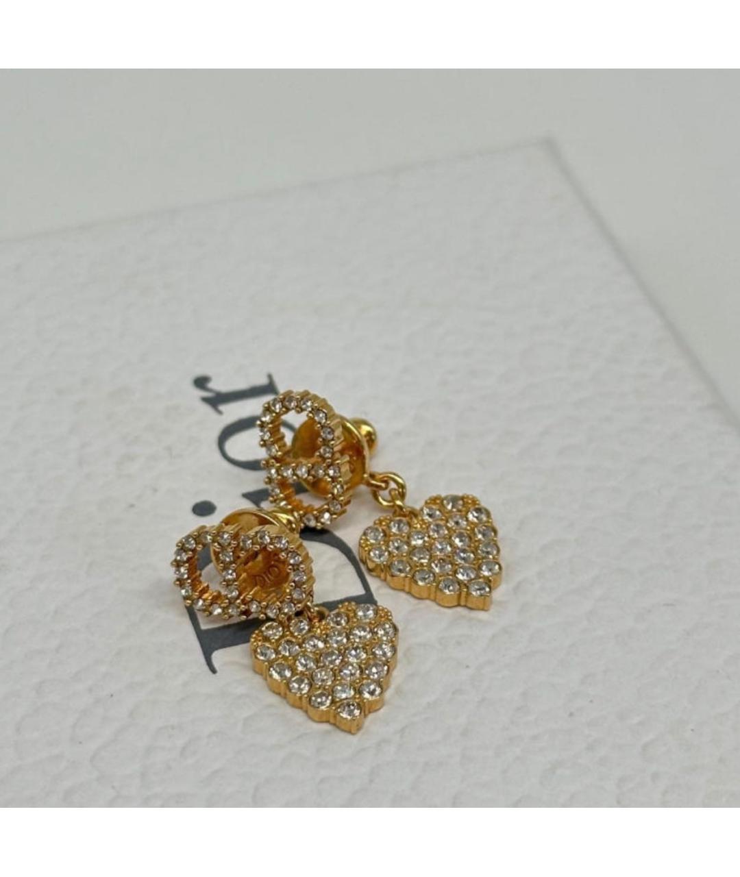 CHRISTIAN DIOR Золотые металлические серьги, фото 2