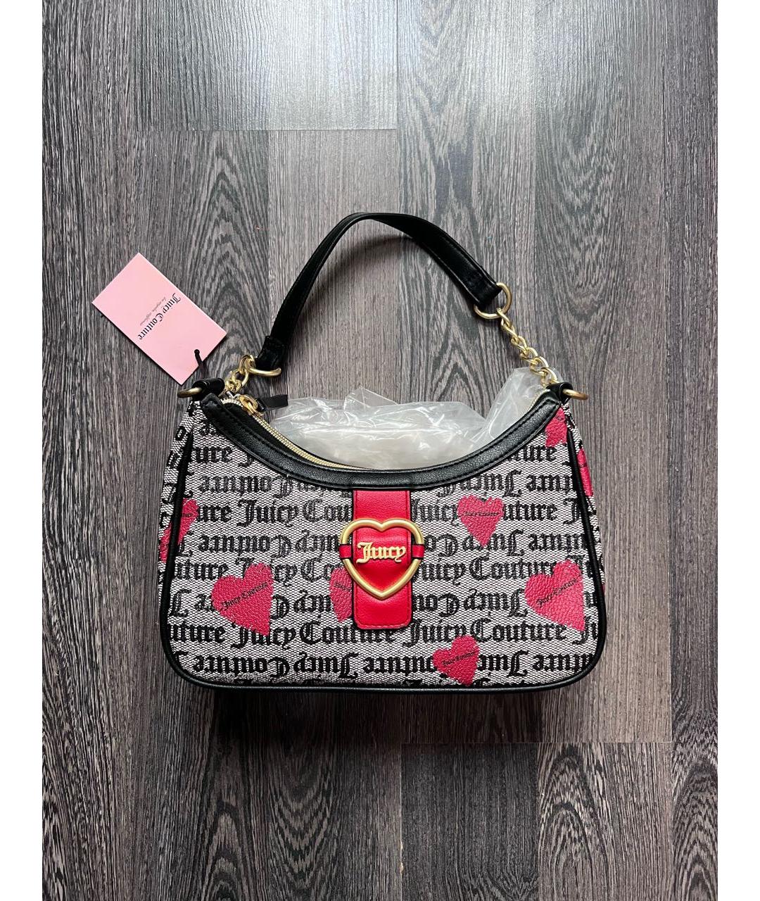 JUICY COUTURE Черная сумка с короткими ручками из искусственной кожи, фото 7