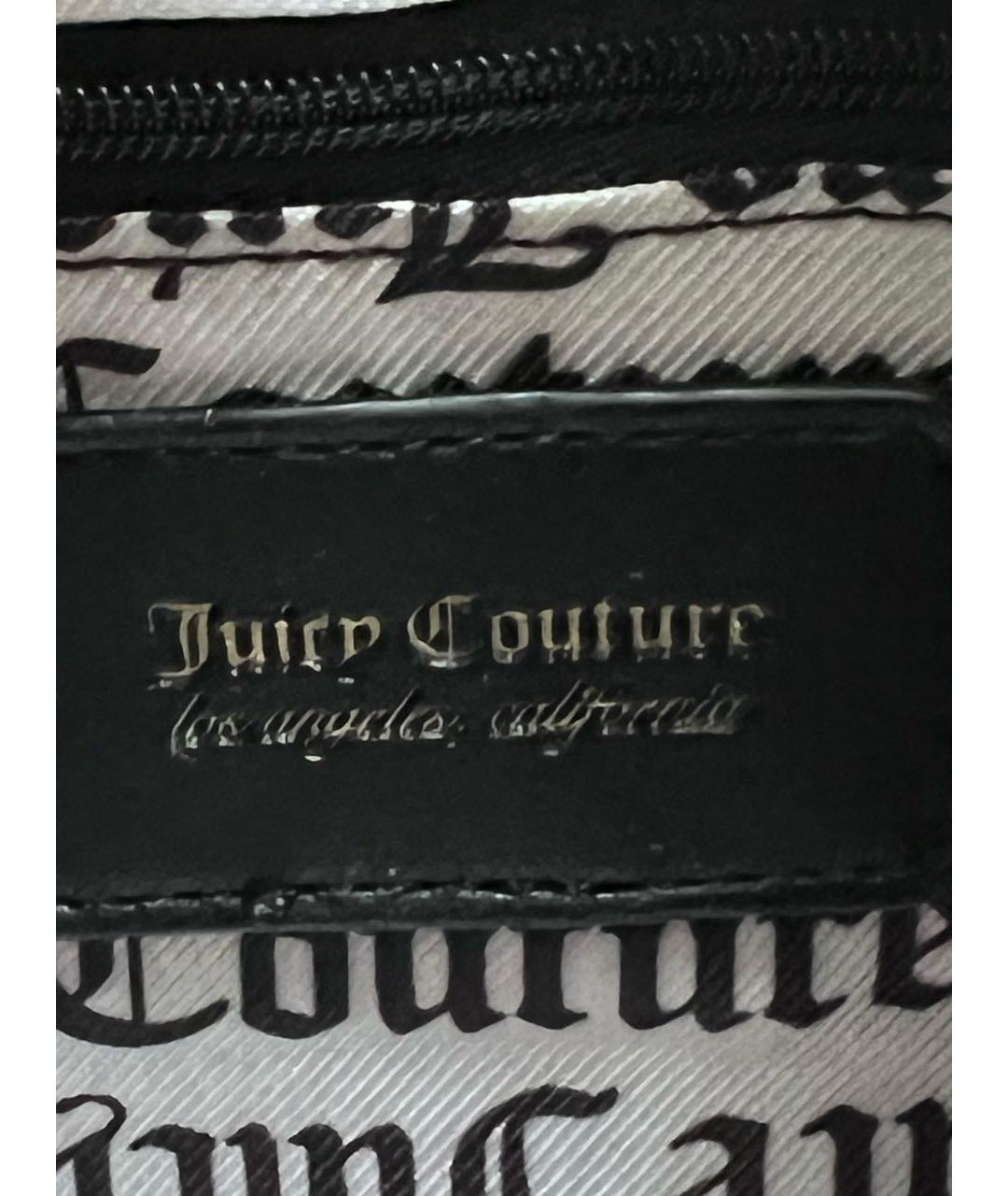 JUICY COUTURE Черная сумка с короткими ручками из искусственной кожи, фото 4