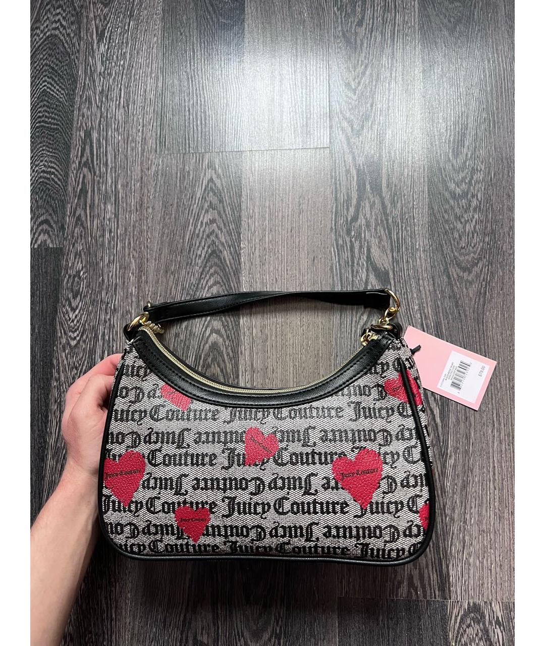 JUICY COUTURE Черная сумка с короткими ручками из искусственной кожи, фото 6