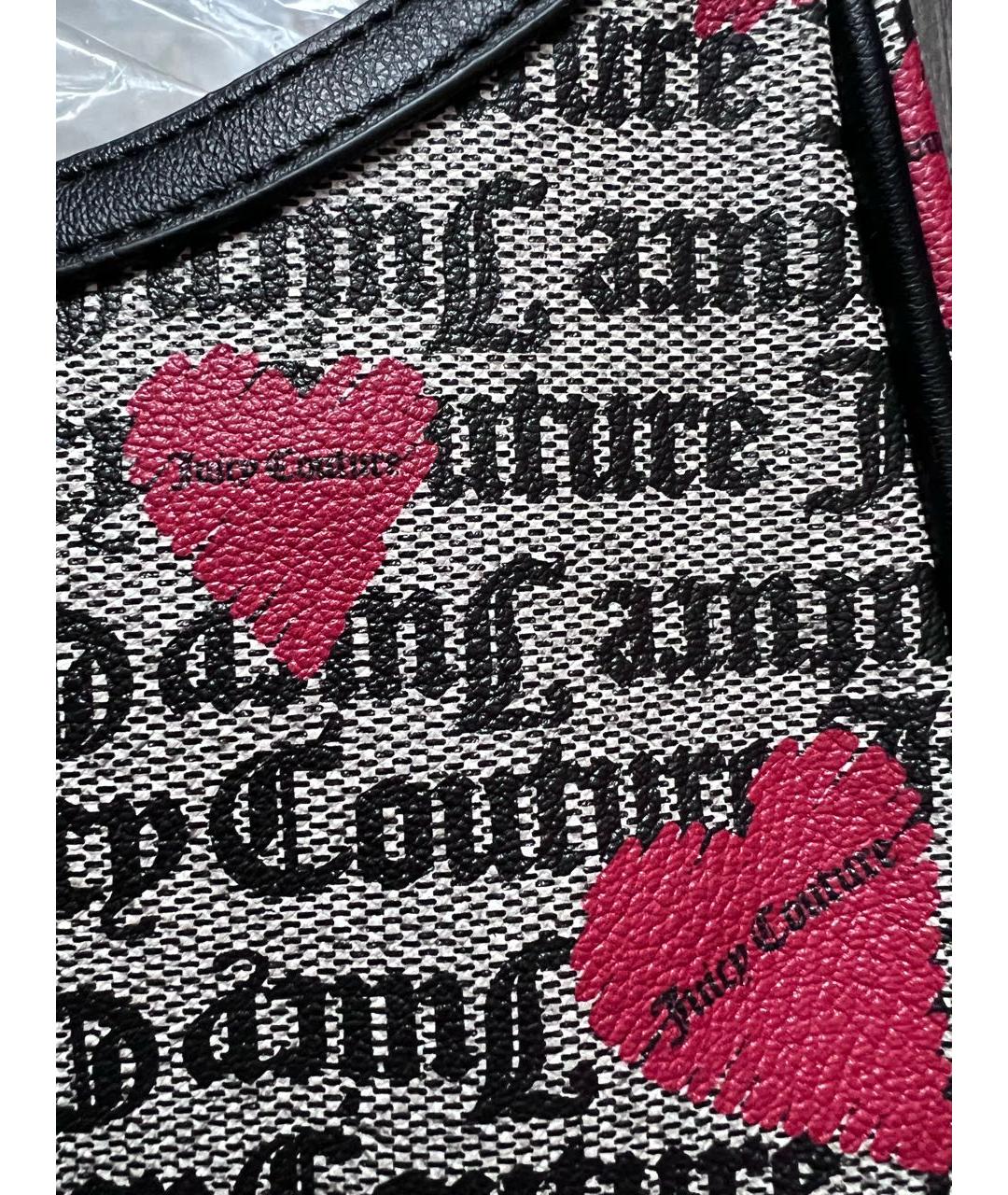 JUICY COUTURE Черная сумка с короткими ручками из искусственной кожи, фото 3