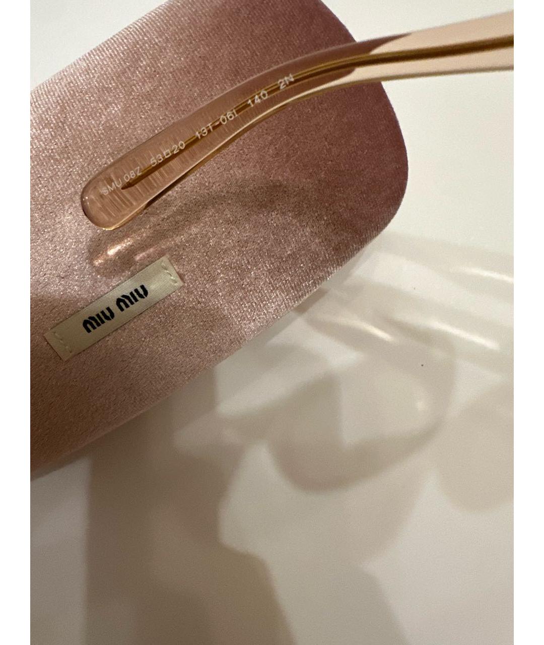 MIU MIU Розовые пластиковые солнцезащитные очки, фото 6