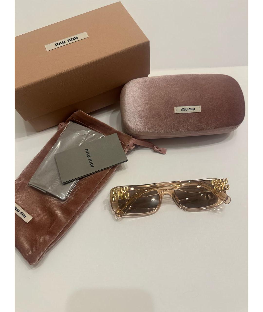 MIU MIU Розовые пластиковые солнцезащитные очки, фото 3