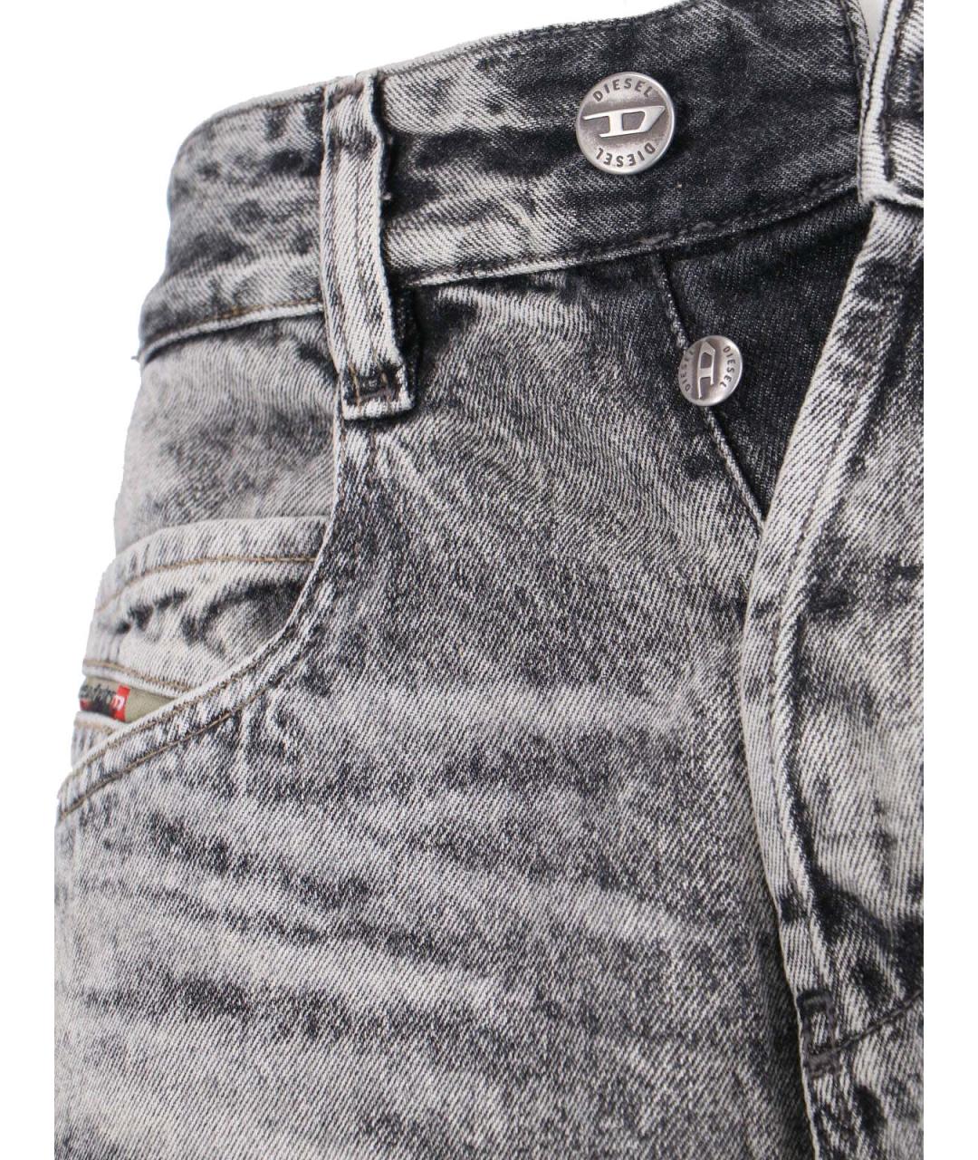 DIESEL Серые хлопковые прямые джинсы, фото 5