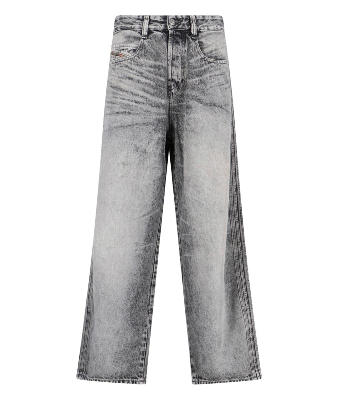 DIESEL Серые хлопковые прямые джинсы, фото 1