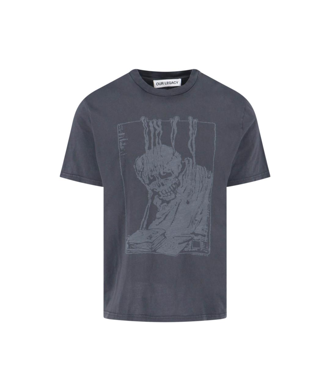 OUR LEGACY Серая хлопковая футболка, фото 1
