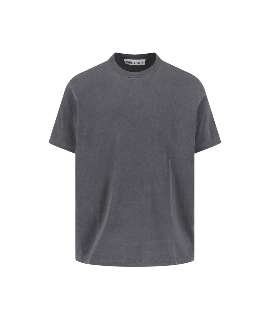 OUR LEGACY Серая хлопковая футболка, фото 1