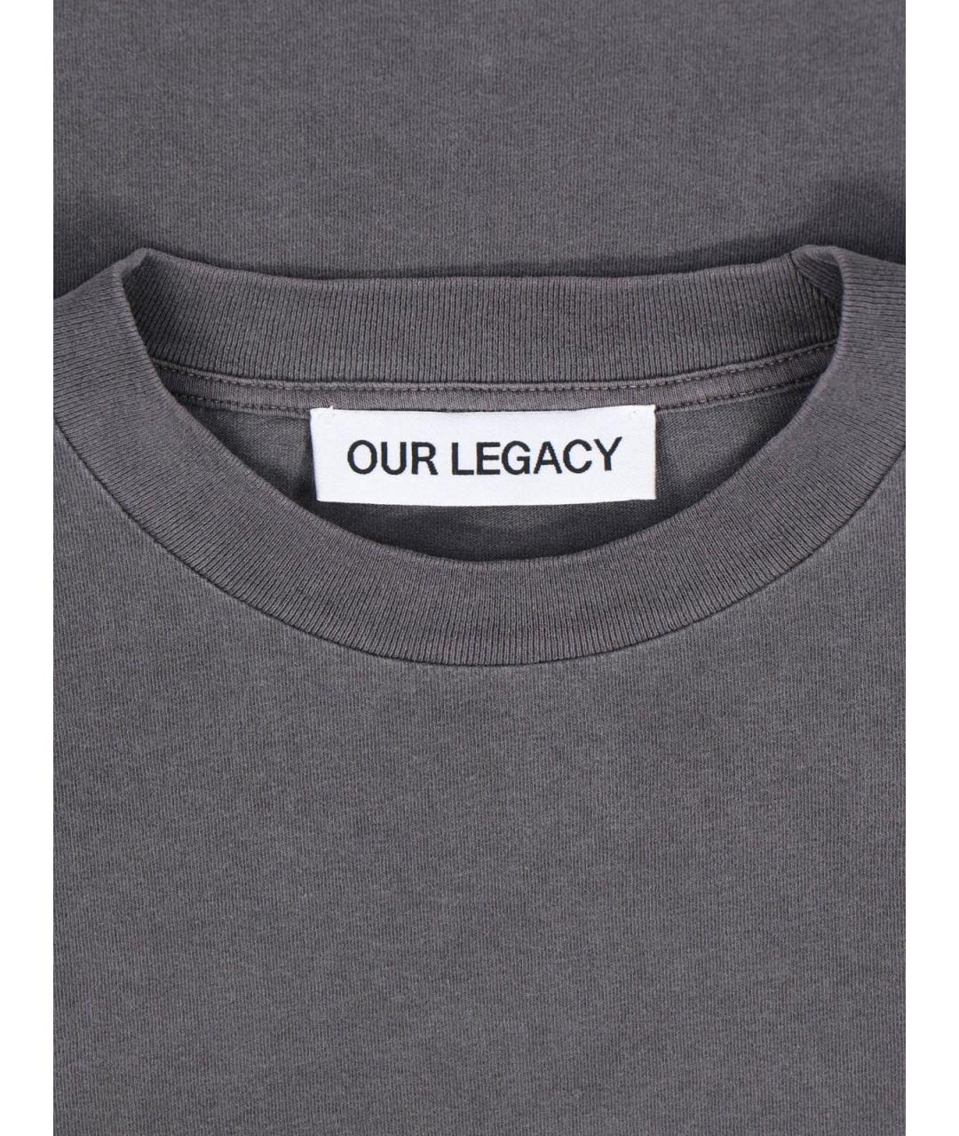 OUR LEGACY Серая хлопковая футболка, фото 3