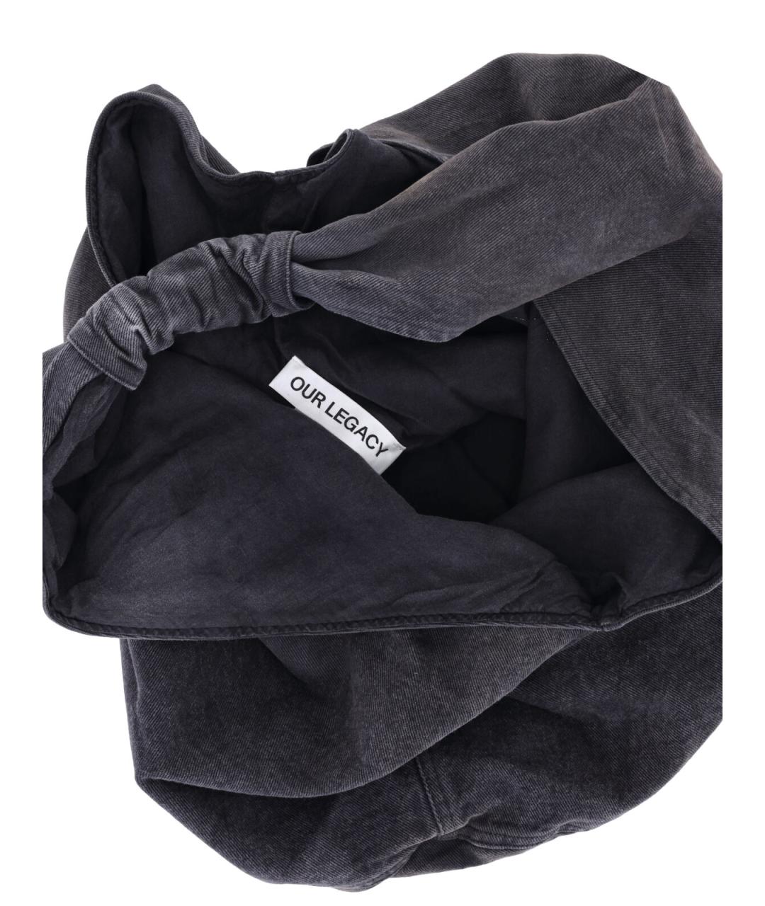 OUR LEGACY Антрацитовая хлопковая сумка тоут, фото 4