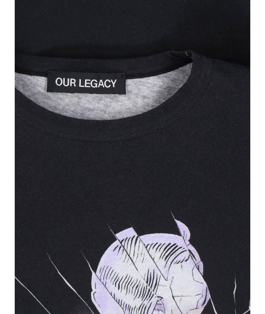 OUR LEGACY Черная хлопковая футболка, фото 3