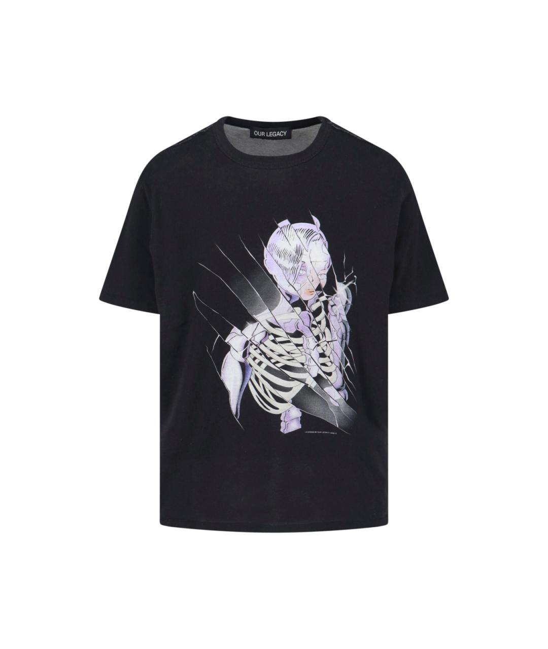 OUR LEGACY Черная хлопковая футболка, фото 1