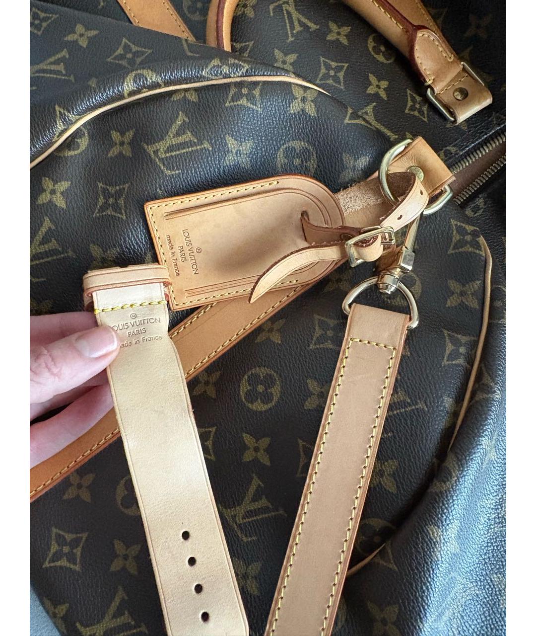 LOUIS VUITTON Коричневая кожаная дорожная/спортивная сумка, фото 5