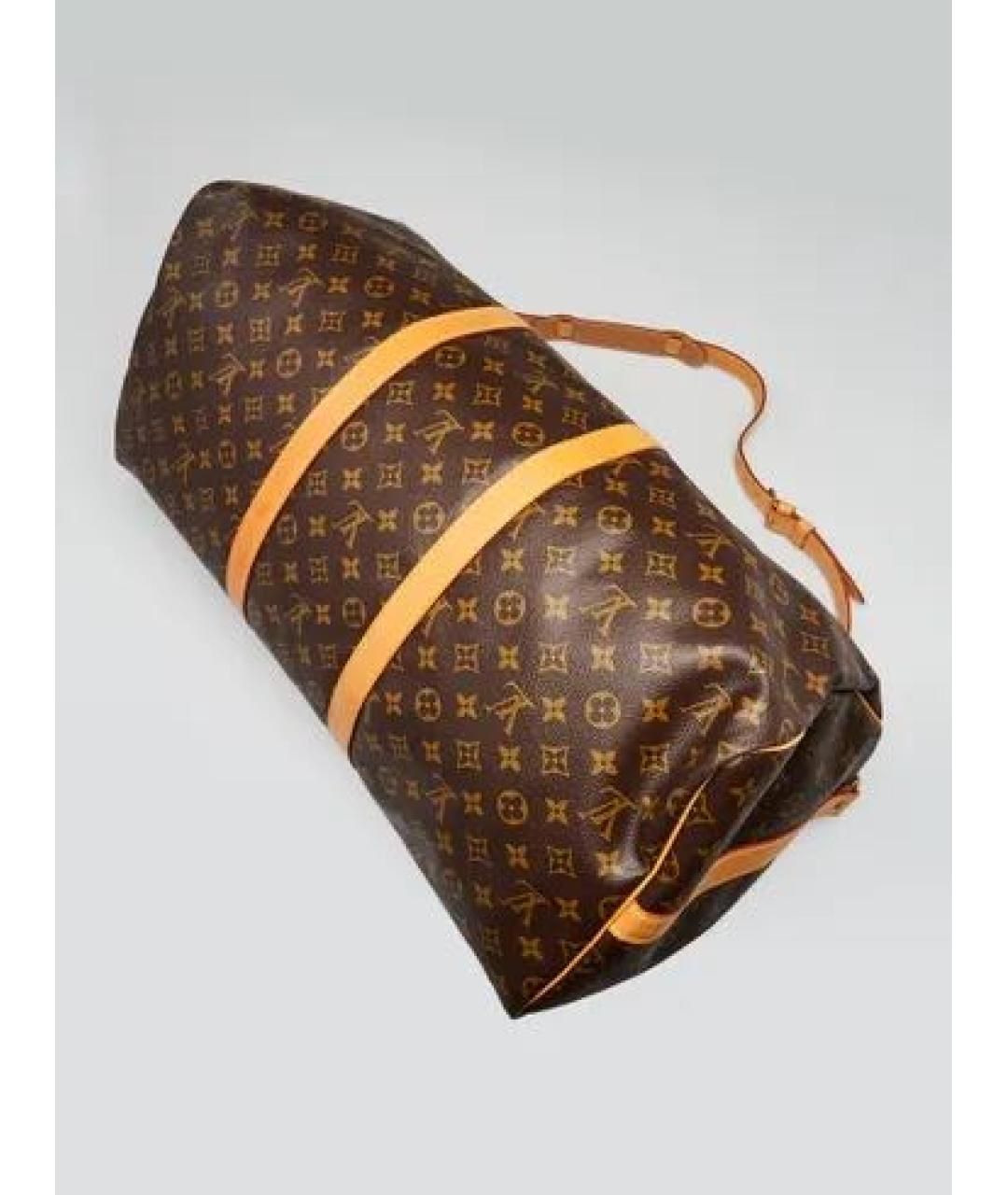 LOUIS VUITTON Коричневая кожаная дорожная/спортивная сумка, фото 2