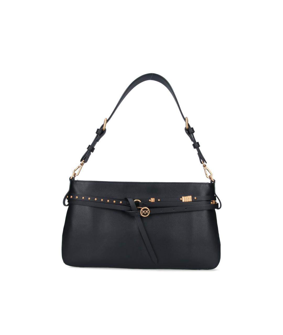PINKO Черная кожаная сумка через плечо, фото 1