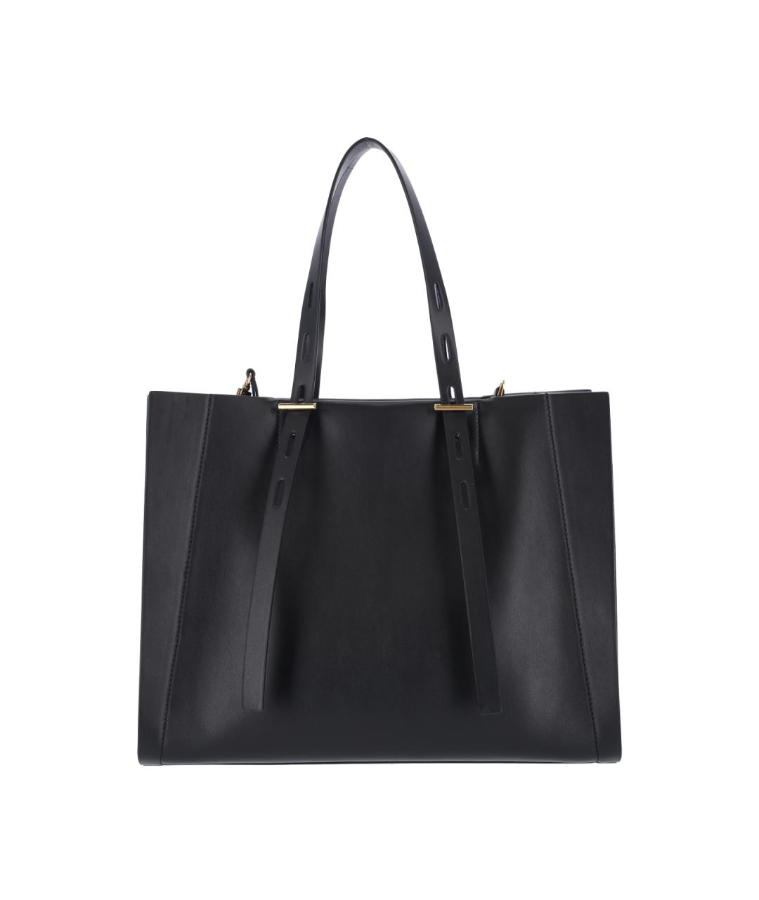 MINOBOSSI Черная кожаная сумка тоут, фото 1