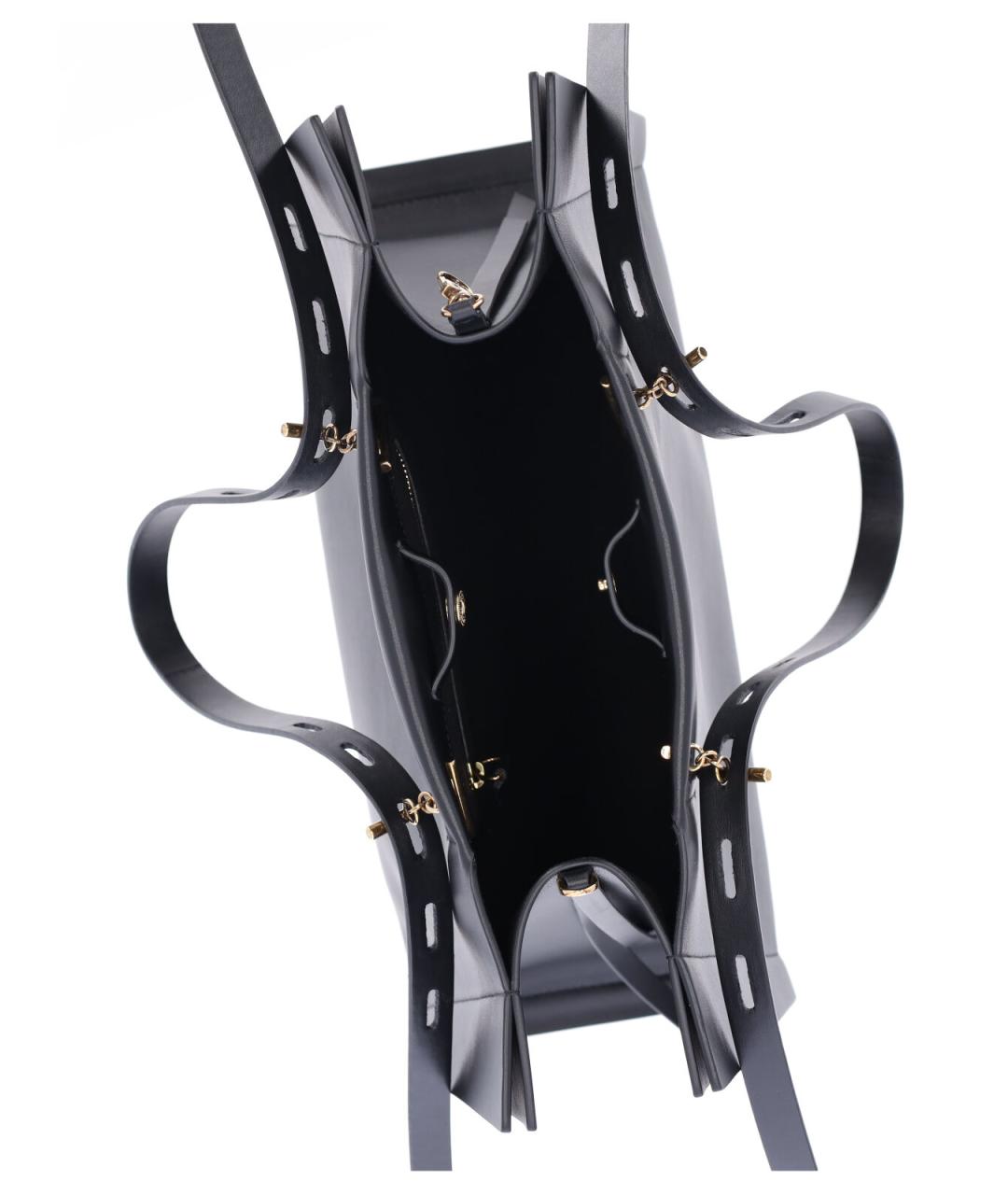 MINOBOSSI Черная кожаная сумка тоут, фото 4