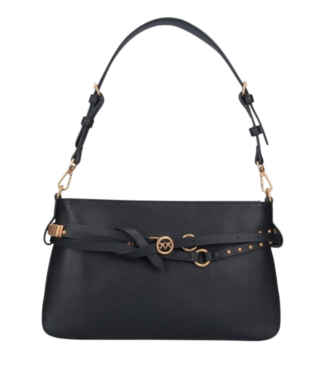 PINKO Черная кожаная сумка через плечо, фото 1