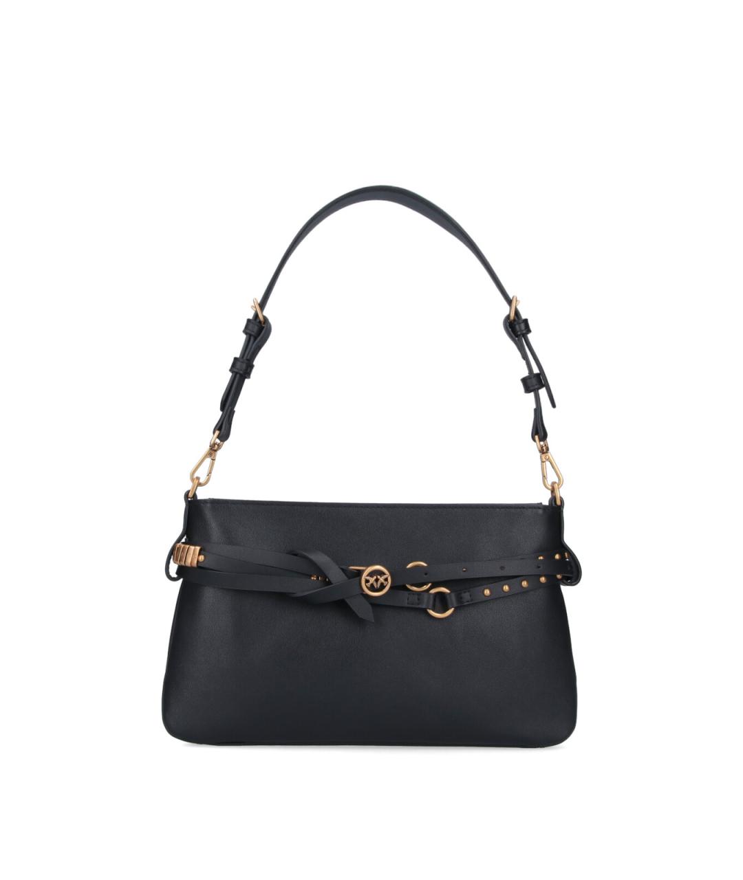 PINKO Черная кожаная сумка через плечо, фото 6