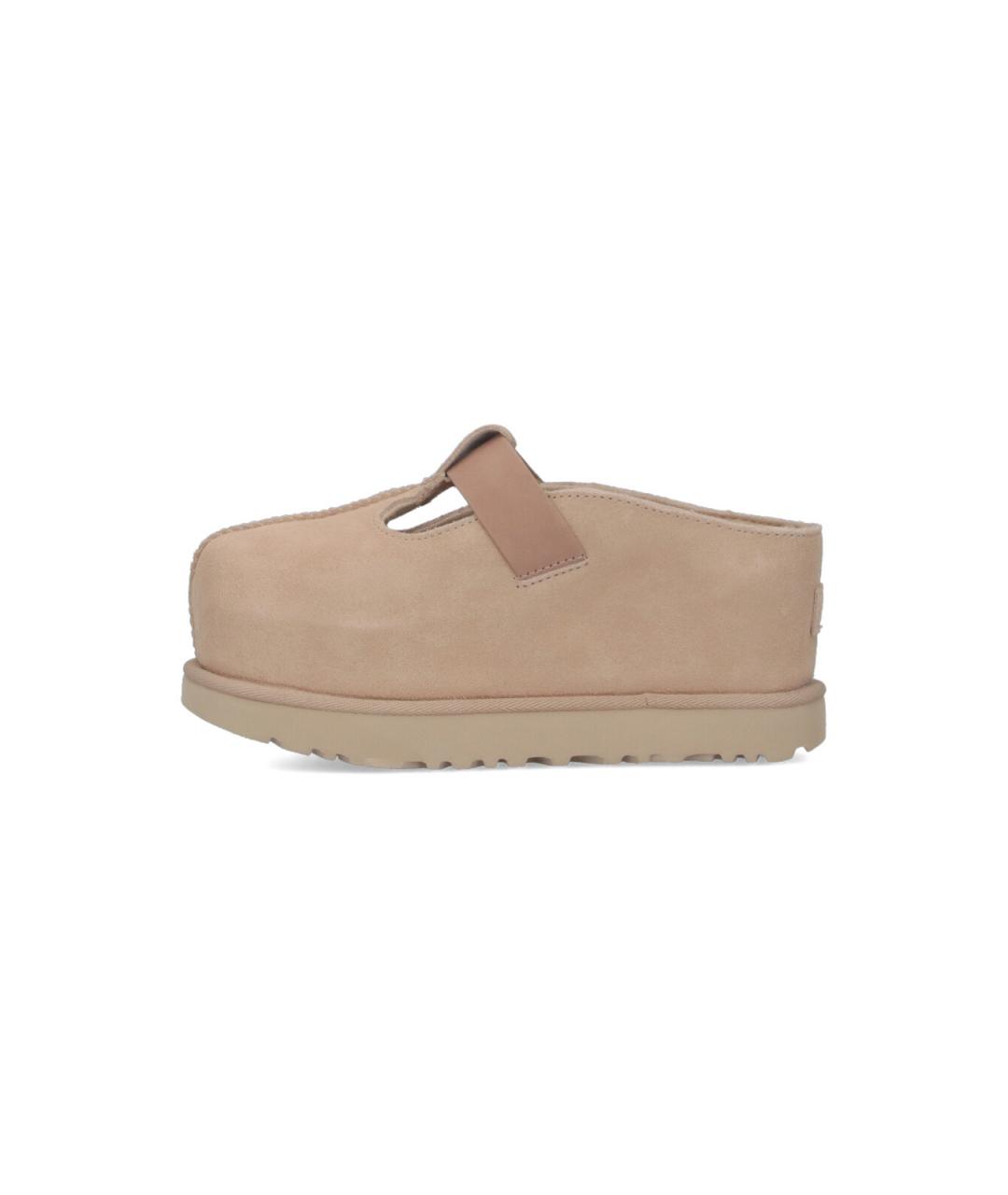 UGG Бежевые замшевые сабо, фото 3