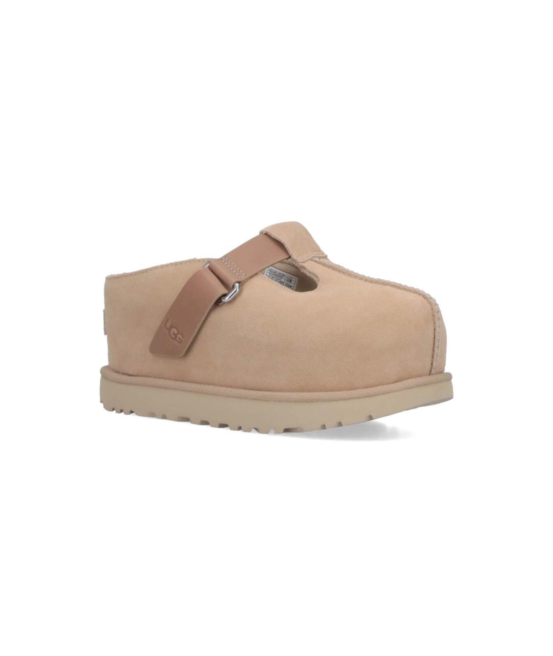 UGG Бежевые замшевые сабо, фото 2