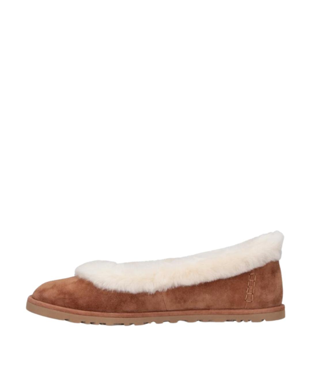 UGG AUSTRALIA Коричневые замшевые балетки, фото 3