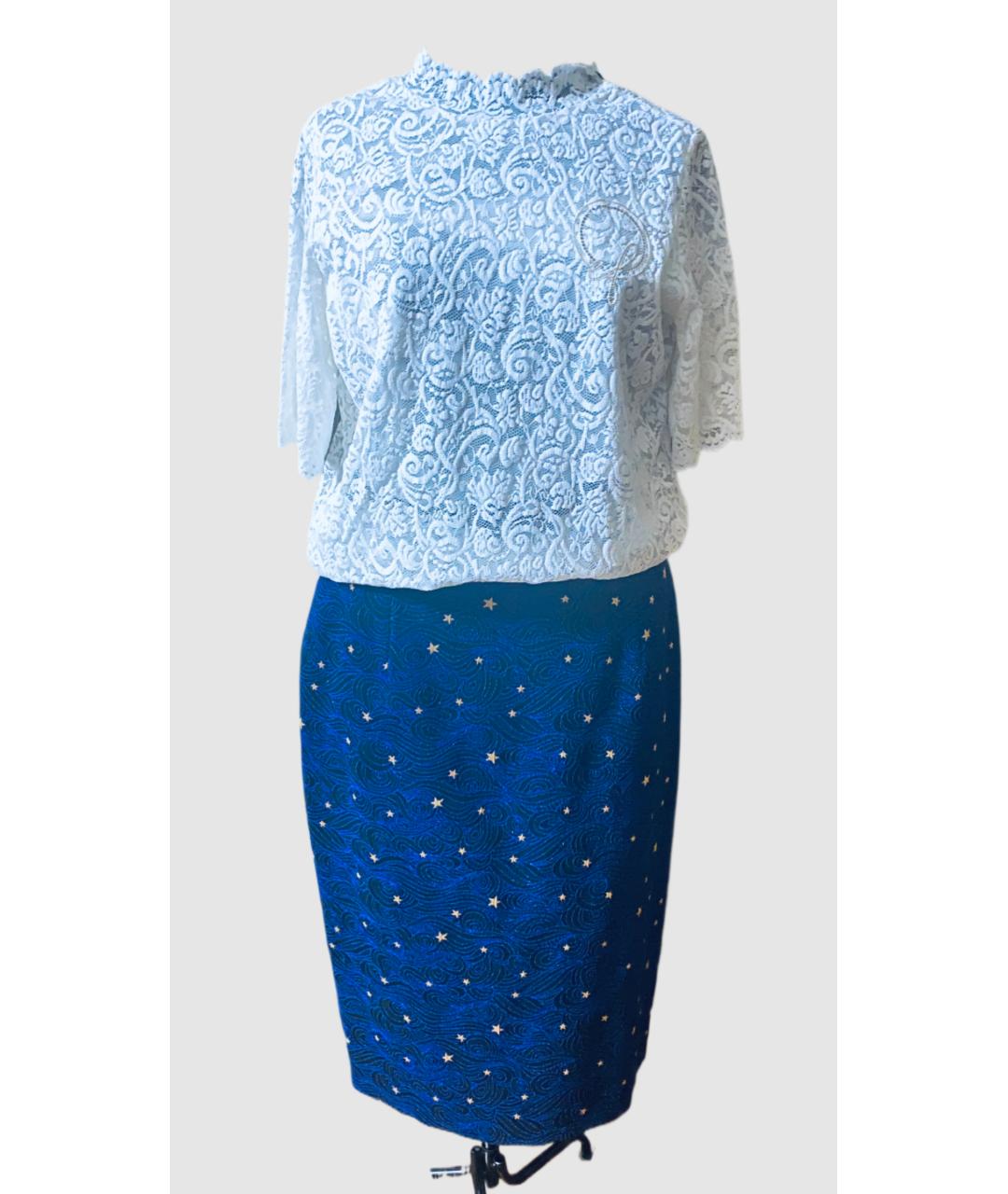 ESCADA Синий вискозный костюм с юбками, фото 5
