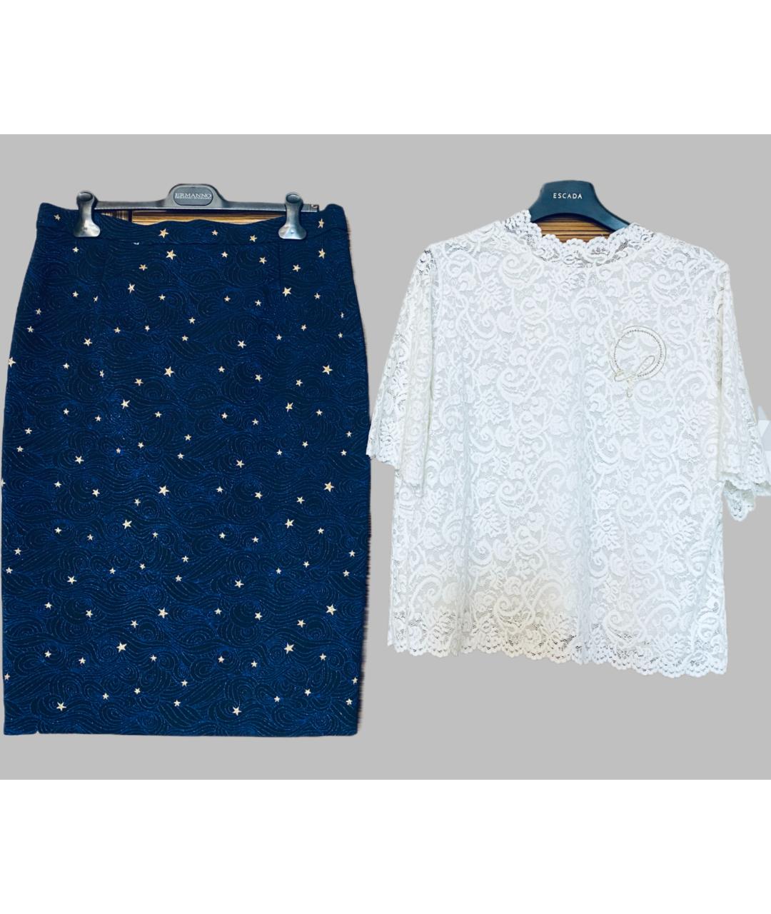 ESCADA Синий вискозный костюм с юбками, фото 10