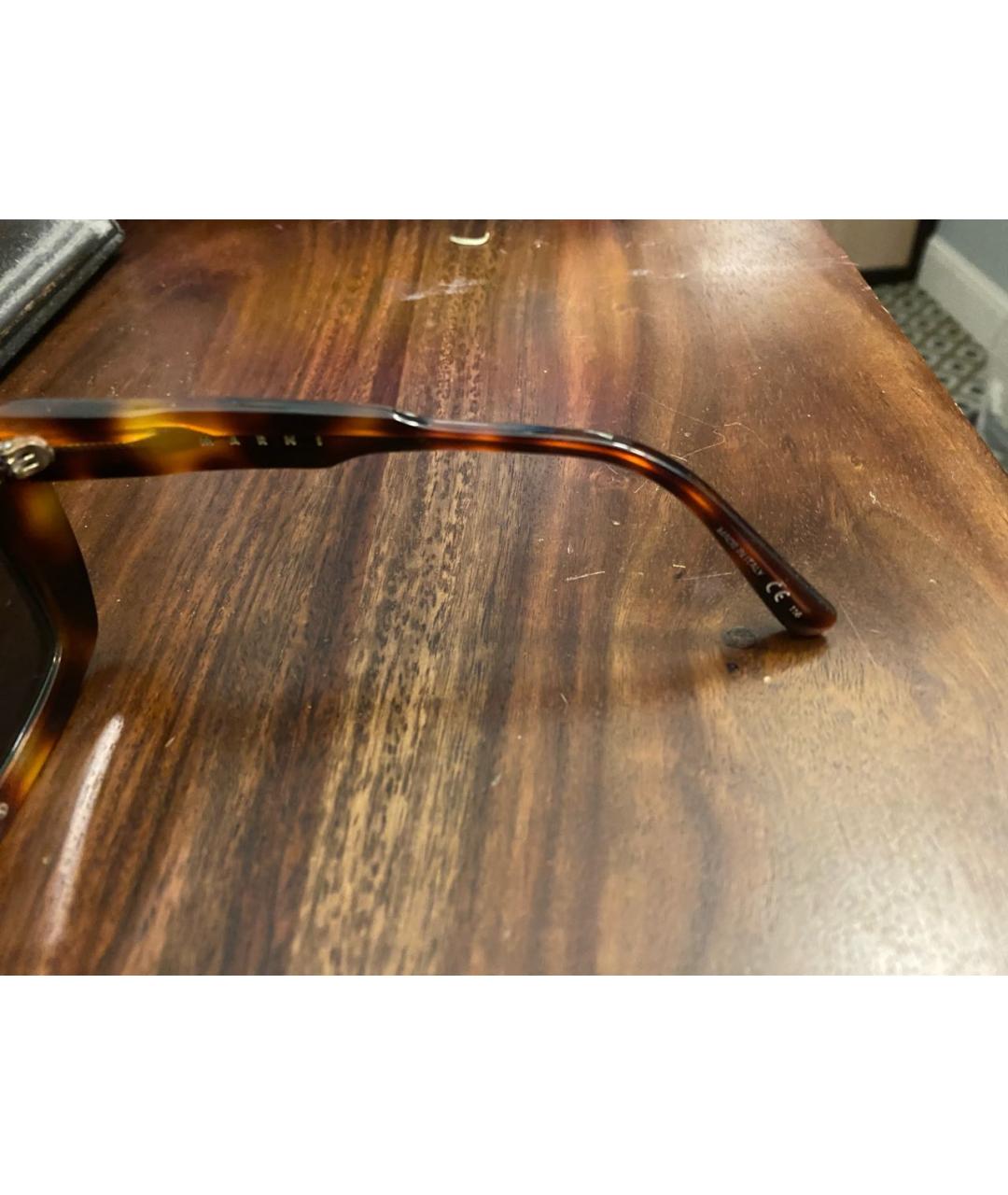 MARNI Хаки пластиковые солнцезащитные очки, фото 4