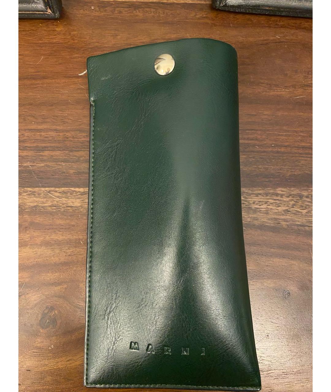 MARNI Хаки пластиковые солнцезащитные очки, фото 5