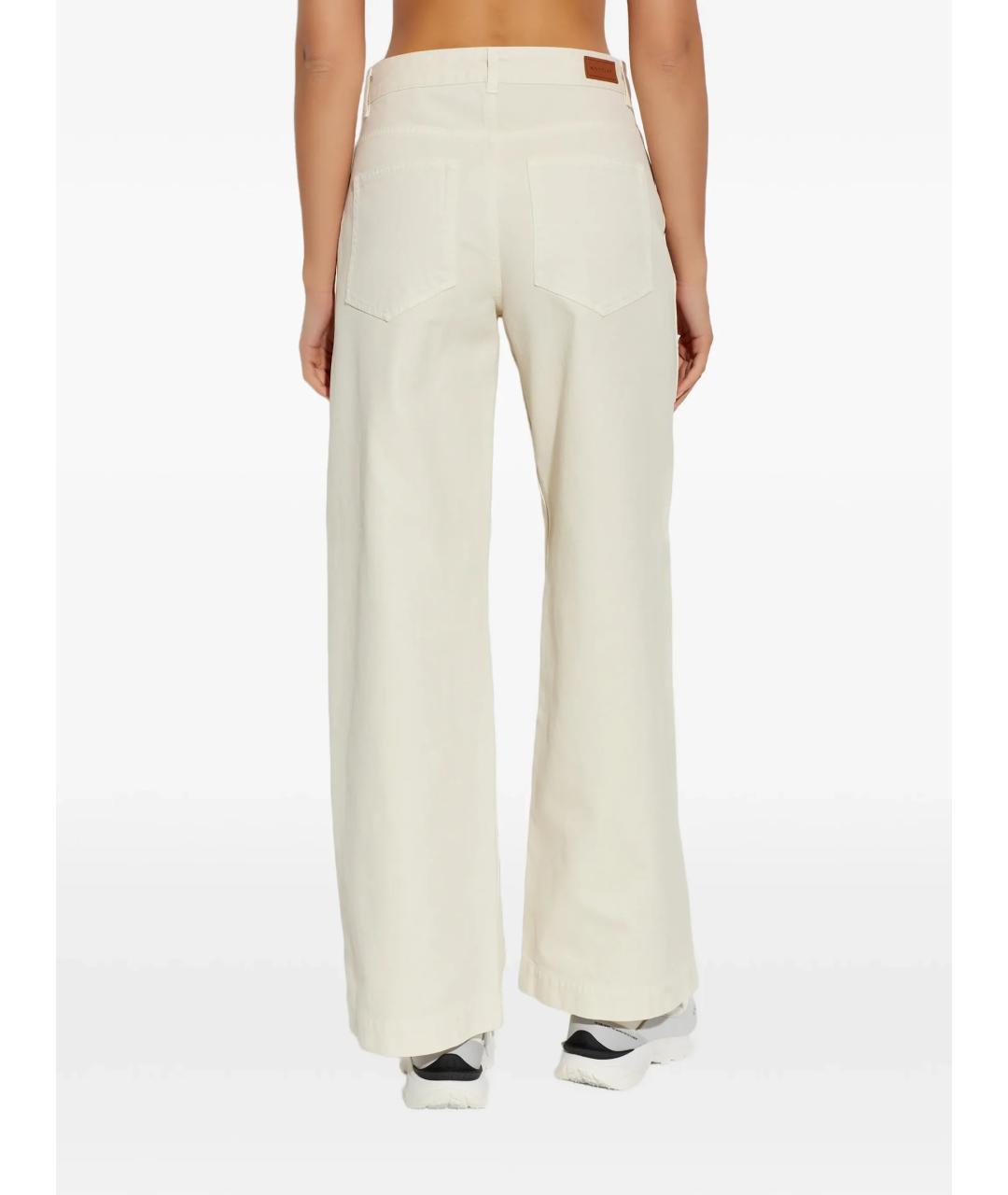 MONCLER Бежевые хлопковые прямые брюки, фото 3