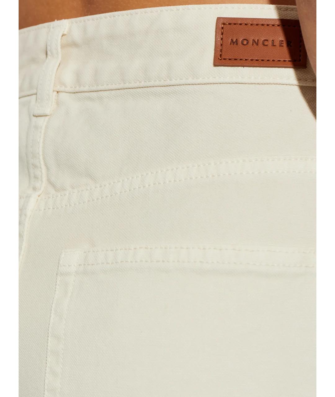 MONCLER Бежевые хлопковые прямые брюки, фото 4