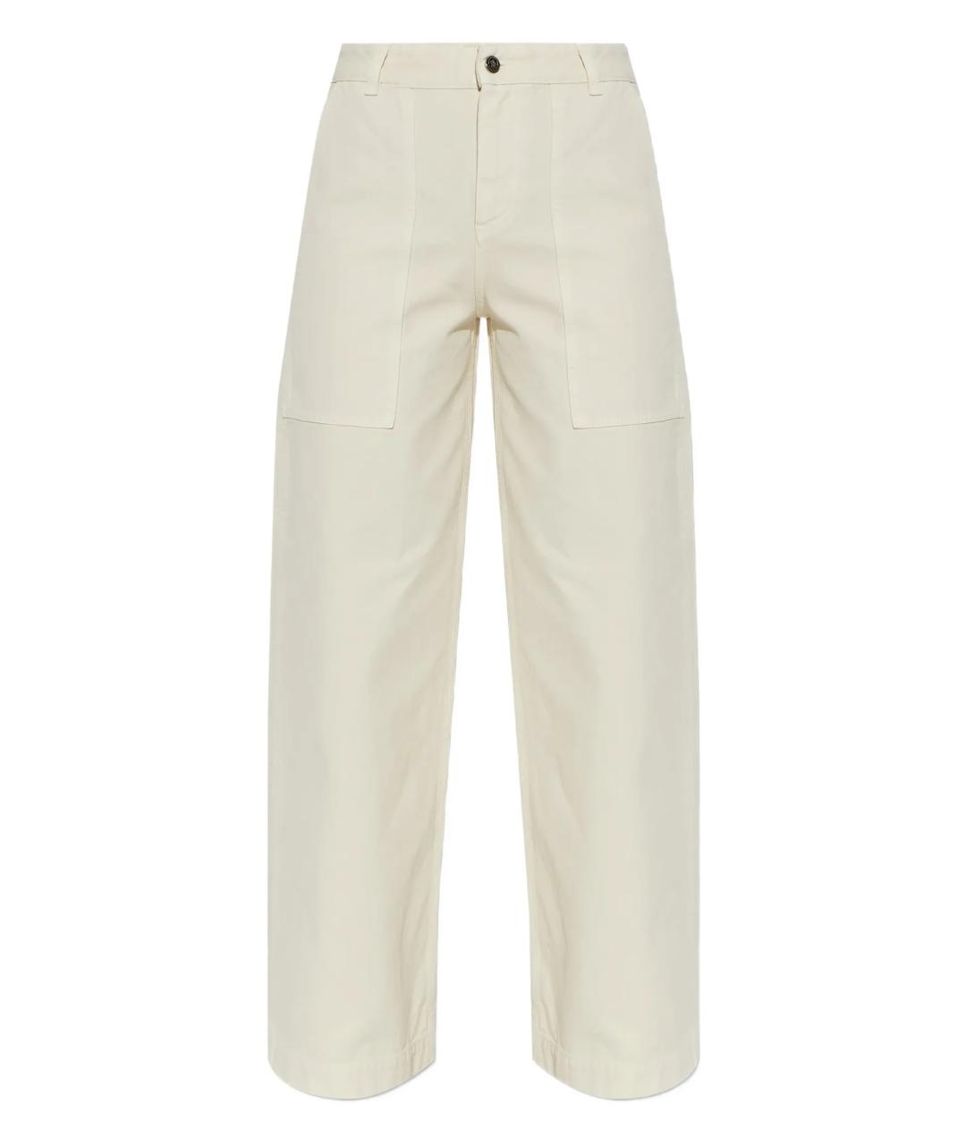 MONCLER Бежевые хлопковые прямые брюки, фото 1