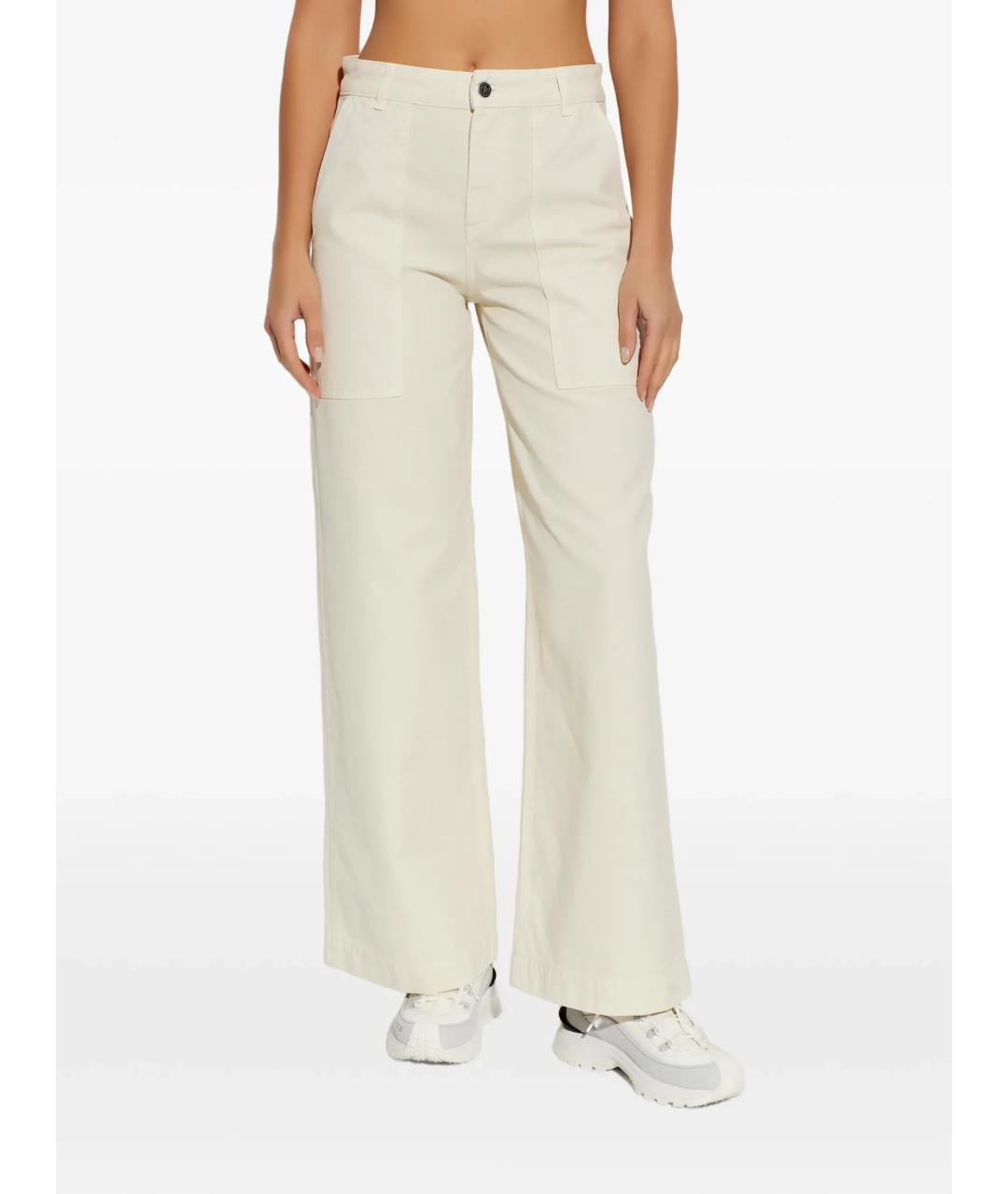 MONCLER Бежевые хлопковые прямые брюки, фото 2