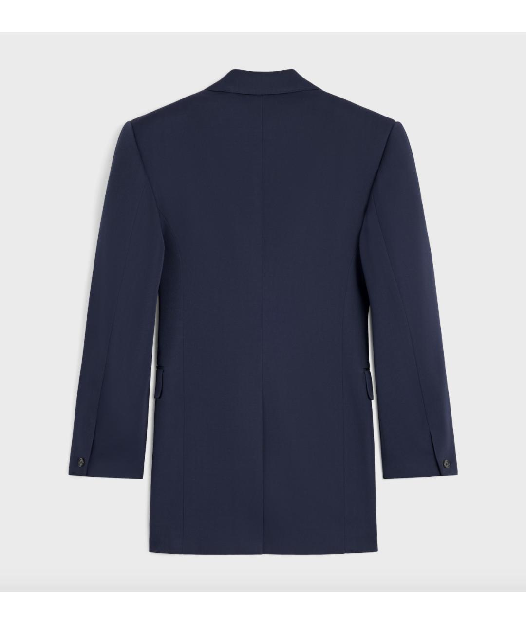 CELINE Синий шерстяной жакет/пиджак, фото 6