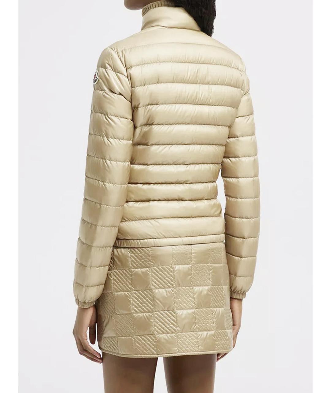 MONCLER Бежевая полиамидовая куртка, фото 4