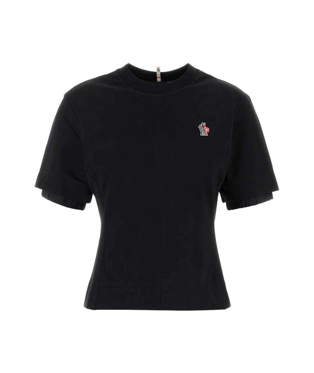 MONCLER GRENOBLE Черная хлопковая футболка, фото 1