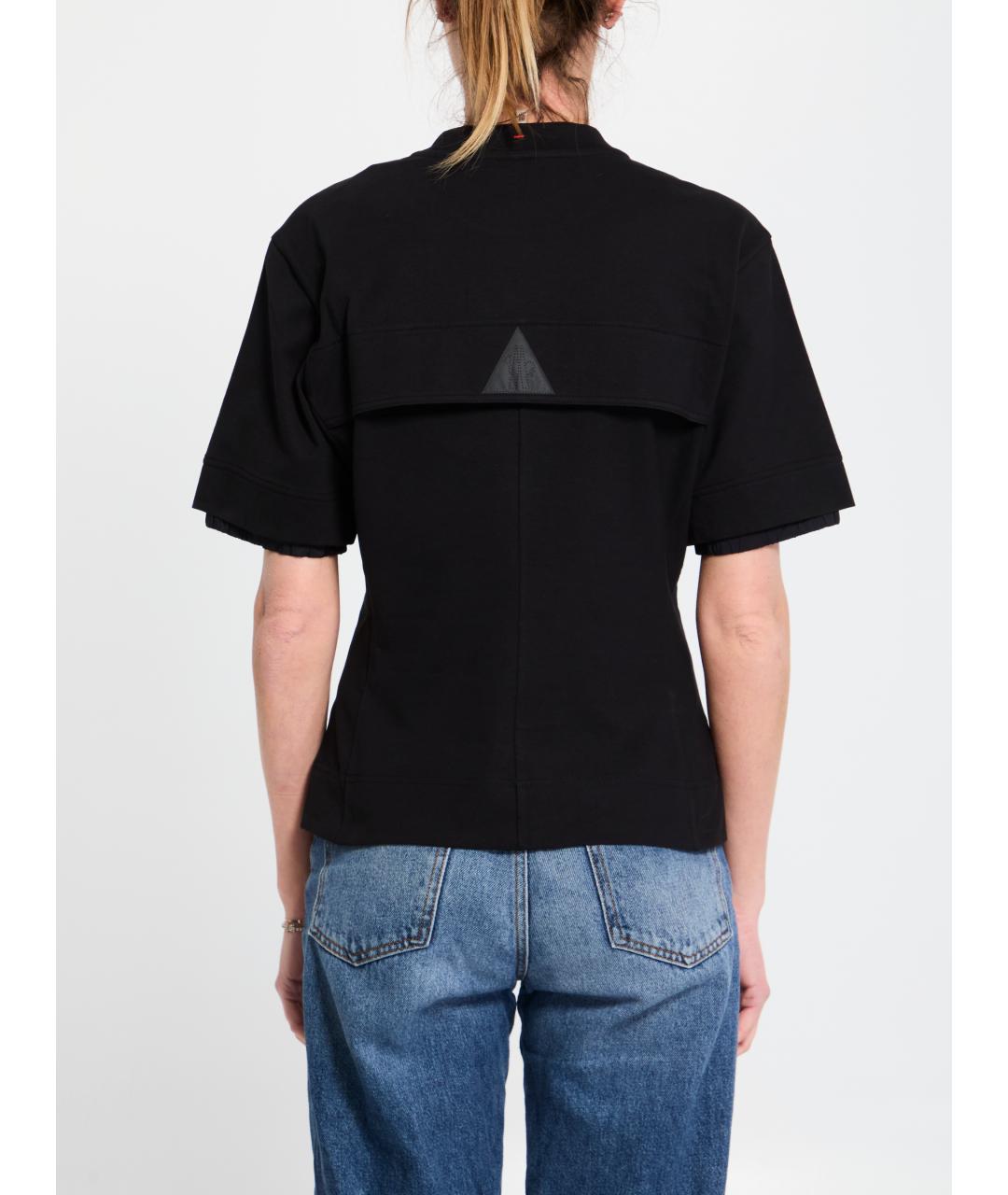 MONCLER GRENOBLE Черная хлопковая футболка, фото 4