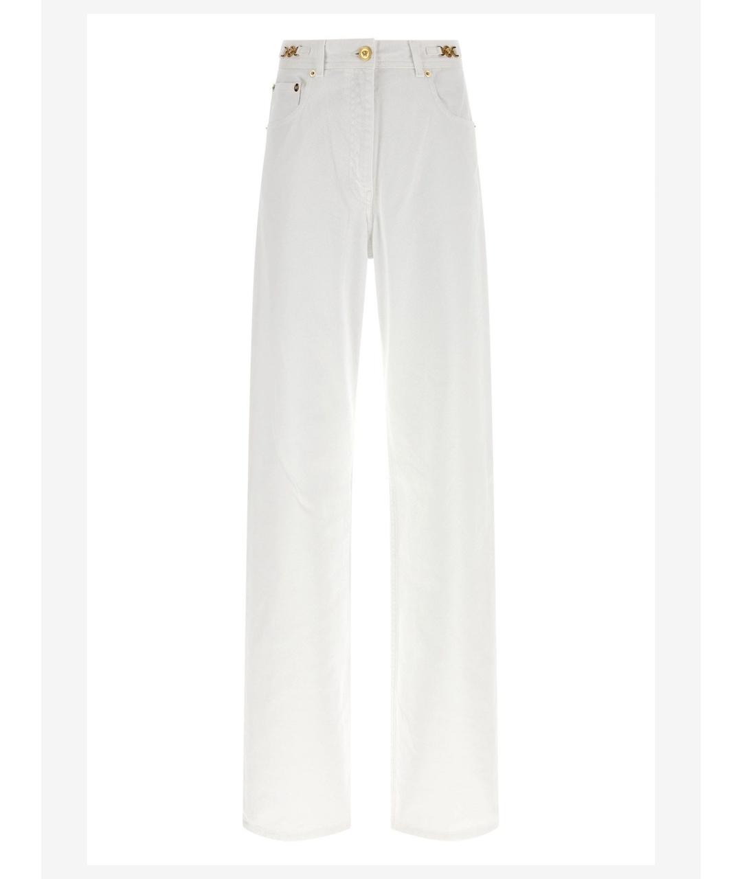VERSACE Белые хлопковые прямые джинсы, фото 1