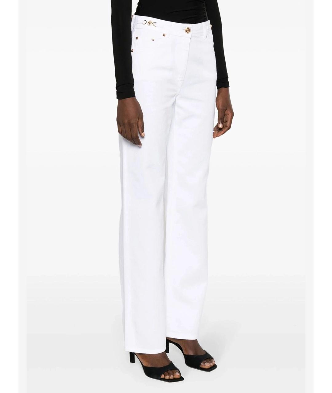 VERSACE Белые хлопковые прямые джинсы, фото 4